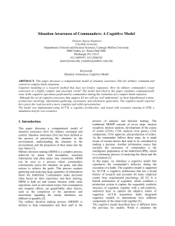 Situation Awareness of Commanders: A Cognitive Model