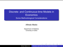 Discrete- and Continuous-time Models in Economics