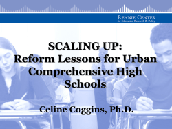 Scaling Up - Reform Lessons for Urban Comprehensive High Schools