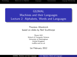 Alphabets, Words and Languages