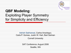 SAT06: QBF Modeling: Exploiting Player Symmetry for Simplicity