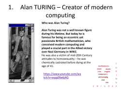 1. Alan Turing 44 votes 2. Edith Cavell 43 votes 3. John Const