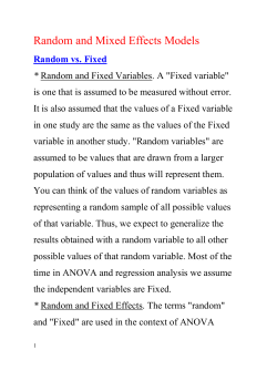Chapter 25 Random and Mixed Effects