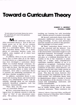 Toward a Curriculum Theory