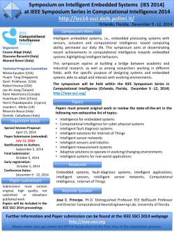 Symposium on Intelligent Embedded Systems (IES 2014) at IEEE
