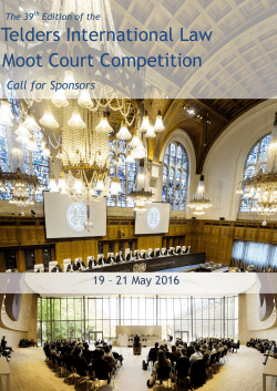Call for Sponsors - Telders International Law Moot Court Competition