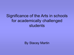 Significance of the Arts in schools for