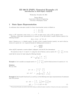 EE 590 B (PMP): Numerical Examples #5 1 State