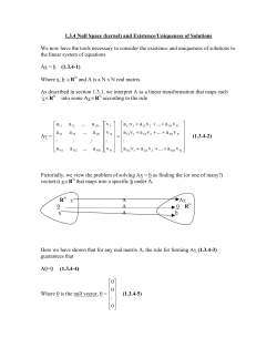 1.3.4 Null Space (kernel) and Existence/Uniqueness of Solutions