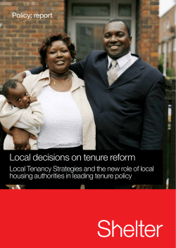 Local decisions on tenure reform