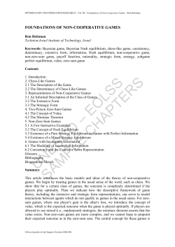 Foundations of Non-Cooperative Games