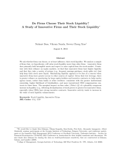 Do Firms Choose Their Stock Liquidity? A Study of Innovative Firms