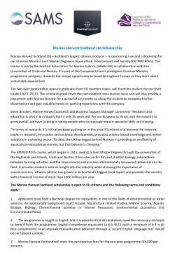 ACES Marine Harvest scholarship