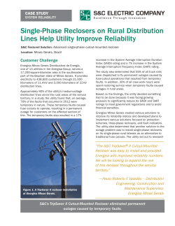 Single-Phase Reclosers on Rural Distribution Lines Help Utility