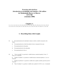 Exercices tirés du livre Introduction to probability and statistics 13th