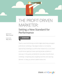 the profit-driven marketer