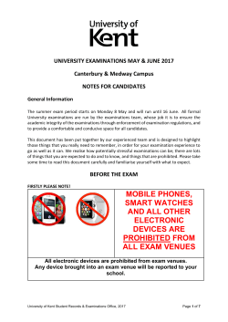 ALL STUDENTS TAKING UNIVERSITY EXAMINATIONS IN THE