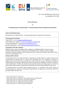 the Working Group on Implementation