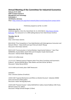 Annual Meeting of the Committee for Industrial Economics