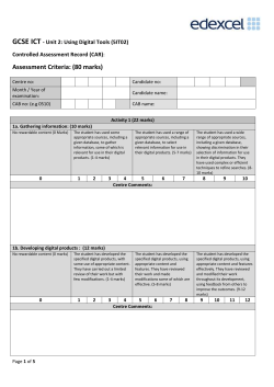 Unit 2 - Controlled Assessment Record (CAR)