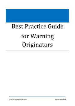 Best Practice Guided for Warning Orginators - Attorney