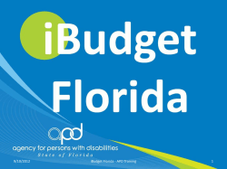 Individual Budgets - Agency for Persons with Disabilities