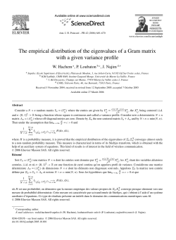 The empirical distribution of the eigenvalues of a Gram