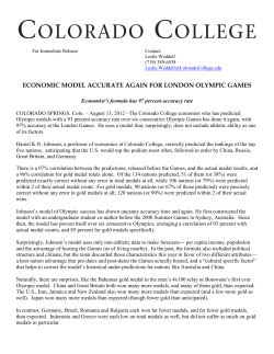 economic model accurate again for london olympic games