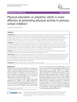 Physical education or playtime: which is more effective at promoting