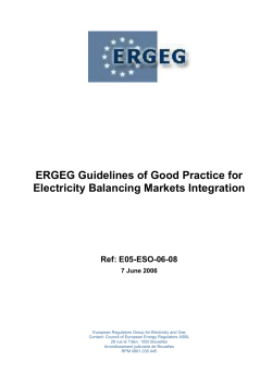 ggp balancing - Council of European Energy Regulators