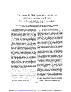 Titration of the Milk Agent Virus in Milk and