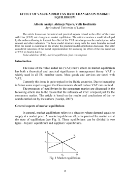 EFFECT OF VALUE ADDED TAX RATE CHANGES ON MARKET