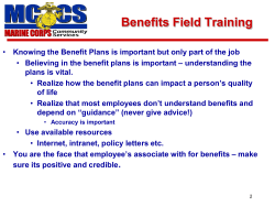 Benefits Field Training