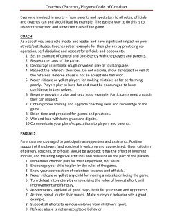 Coaches/Parents/Players Code of Conduct