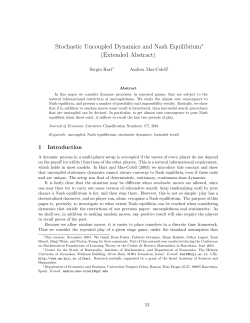 Stochastic Uncoupled Dynamics and Nash Equilibrium