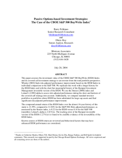 Passive Options-based Investment Strategies: The Case of the