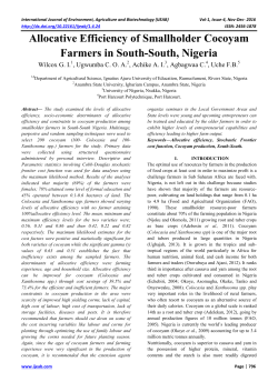 Allocative Efficiency of Smallholder Cocoyam Farmers in