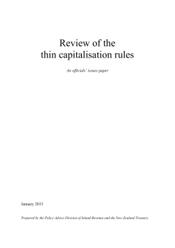 Review of the thin capitalisation rules - Policy Advice Division