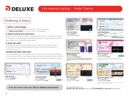 Ordering Is Easy! Life requires backup Order Checks