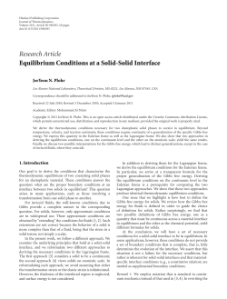Equilibrium Conditions at a Solid