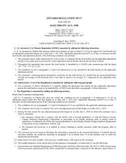 ELECTRICITY ACT, 1998 - O. Reg. 107/17