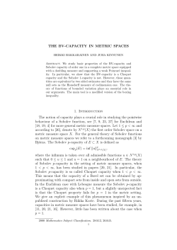 THE BV-CAPACITY IN METRIC SPACES 1. Introduction