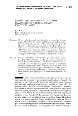 113 sensitivity analysis in outcome evaluations: a research and