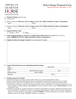 Rule Change Proposal Form