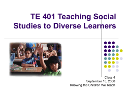 Building Classroom Community in TE401: Getting to
