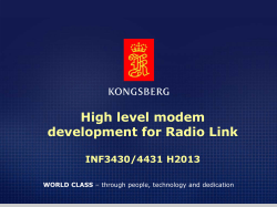 High level modem development for Radio Link INF3430/4431