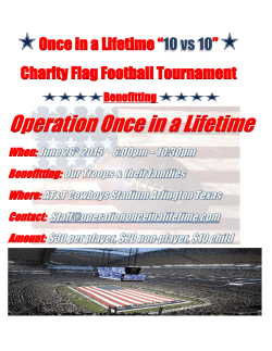 Additional Information - Operation Once in a Lifetime