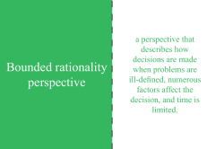 Bounded rationality perspective