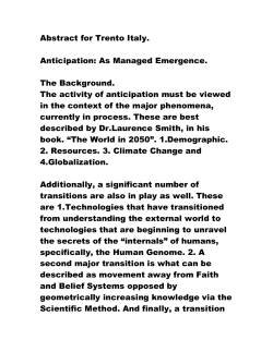 Anticipation: As Managed Emergence