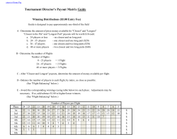 Tournament Director`s Payout Matrix Guide